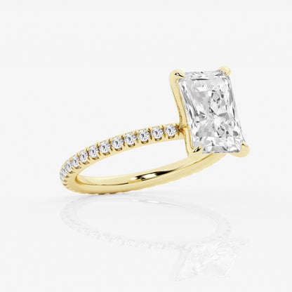 3 Carat Radiant Cut with Half Infinity Pave Band