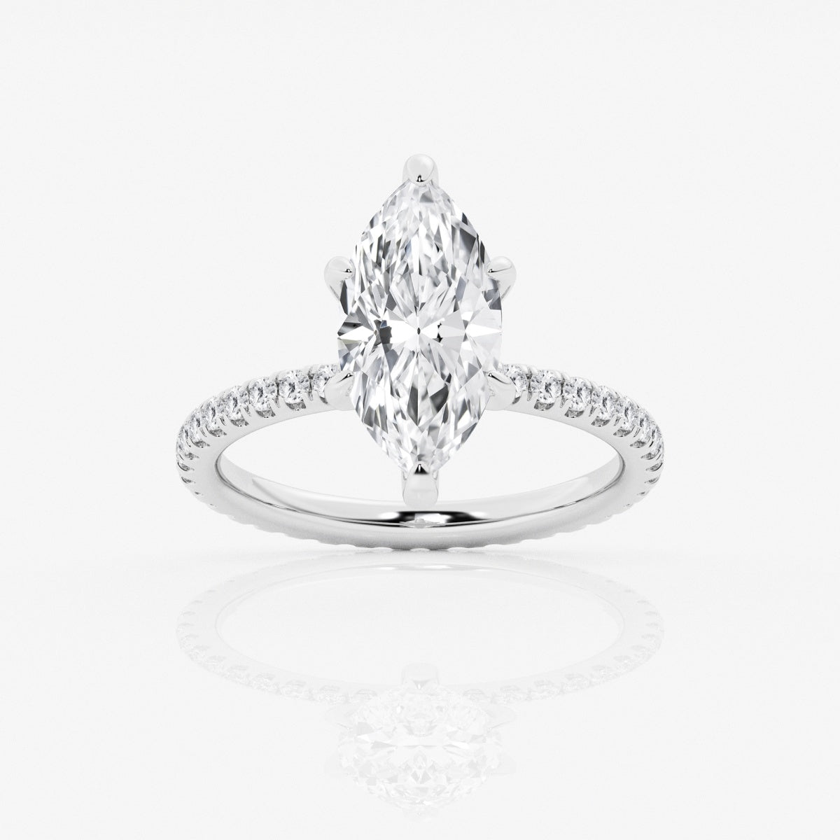 3 Carat Marquise Cut Lab Diamond Engagement Ring With Infinity Band
