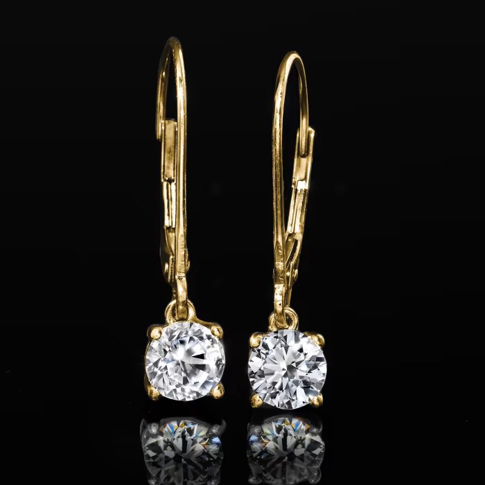 Drop Earrings 1 CT Total Weight – view 2