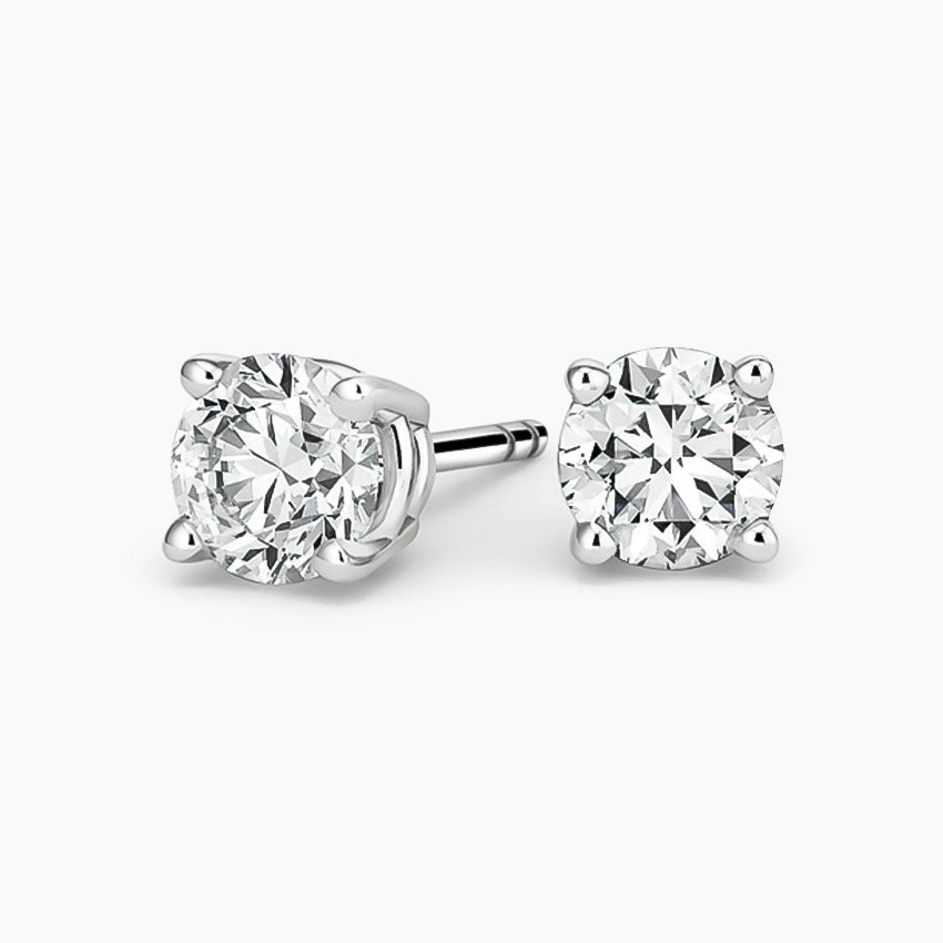Round Stud Earrings (3CT. Total) – view 2