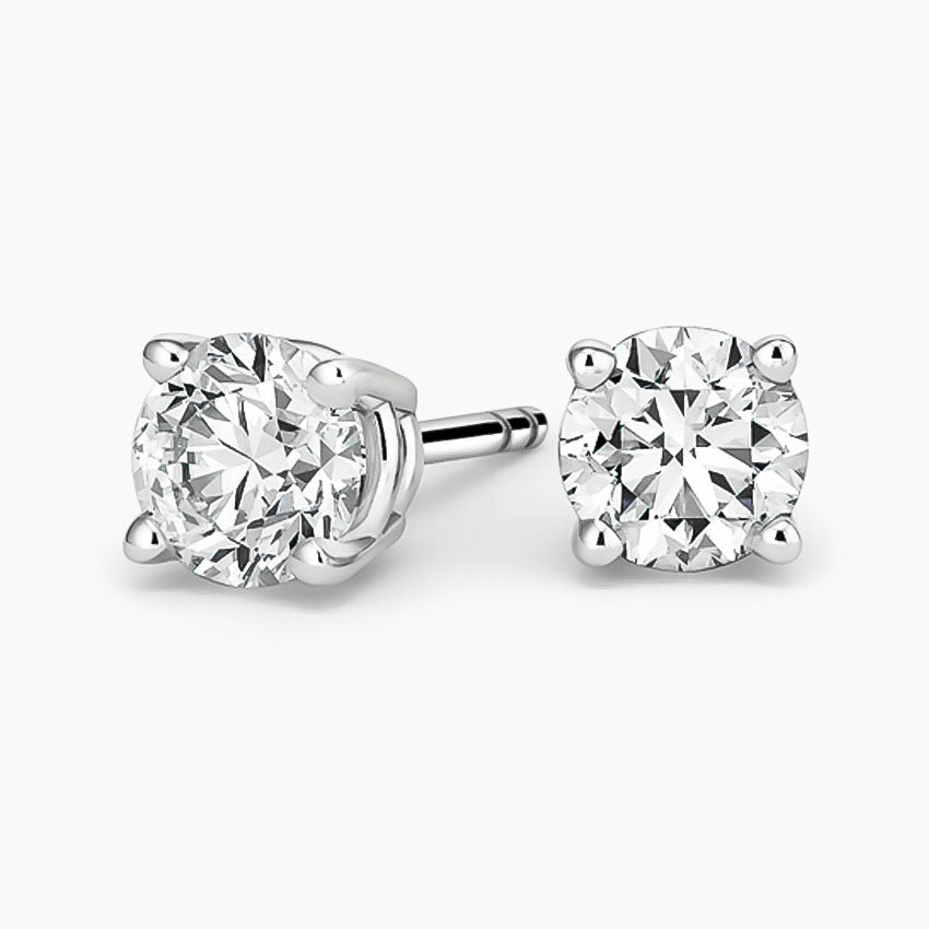 Round Stud Earrings (4CT. Total)