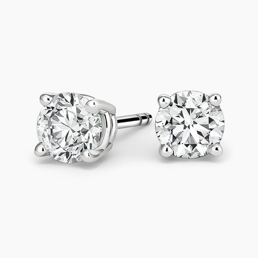 Round Stud Earrings (4CT. Total)