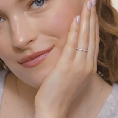 Round French Pavé Whisper Eternity Band – Moissanite & Lab Diamond