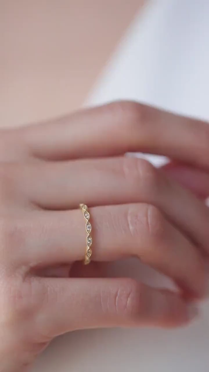 Decorative Eternity Band – Moissanite & Lab Diamond, 1/10 CTW